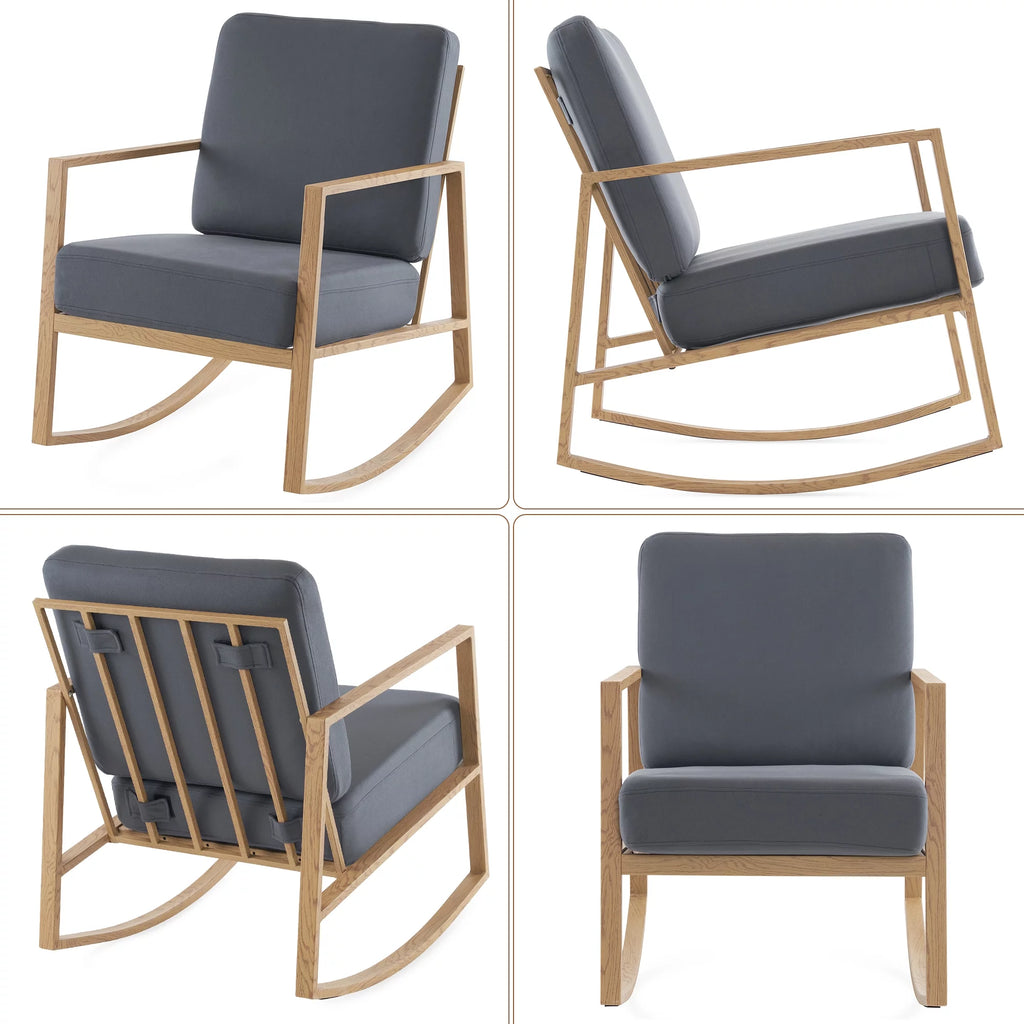 Gray Upholstered Rocking Chair H3179