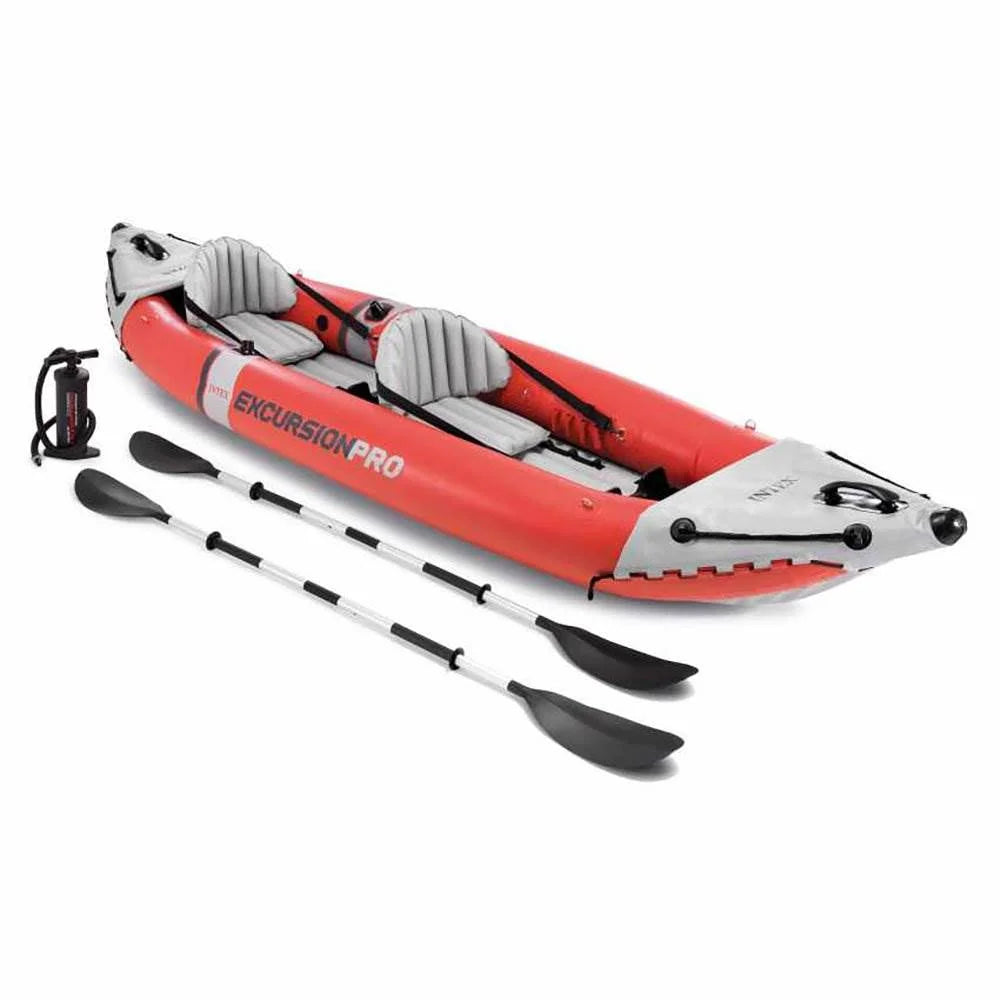 151 x 37 x 18 Inflatable Kayak with Oars, Pump, Fishing Rod Holders, Carry Bag A858