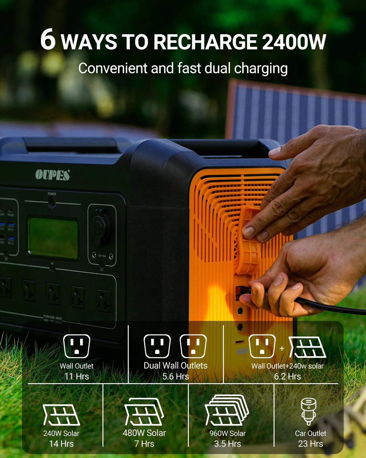 2400W 2232Wh Portable Power Station with 4 240W Solar Panels M523643