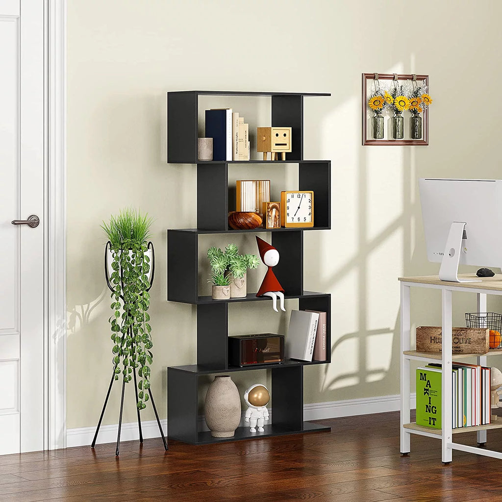 5-Tier Black Bookcase Shelving Unit X753