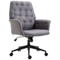 Linen Tufted Height Adjustable Swivel Office Chair I157369