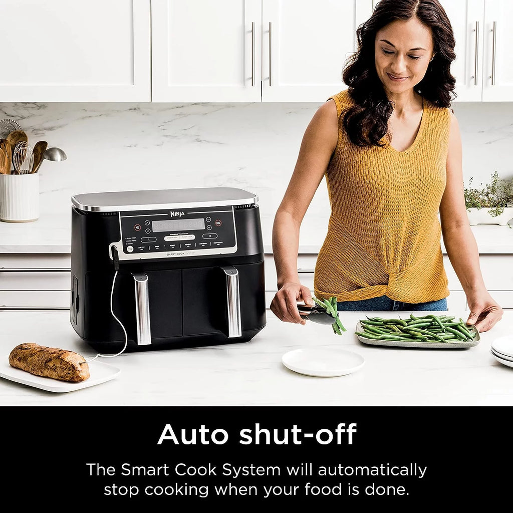 Black 6-in-1 10-qt. XL 2-Basket Air Fryer P151094