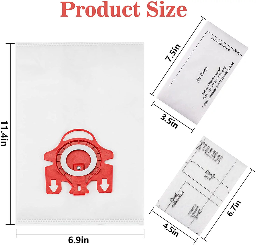 3D Airclean Dust Bags Replacement Pack of 10 with 3 Motor Protection Filters X44924