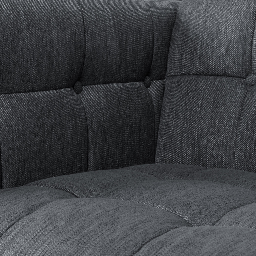 Charcoal and Brown Fabric 5-Seater Living Room Set E620661