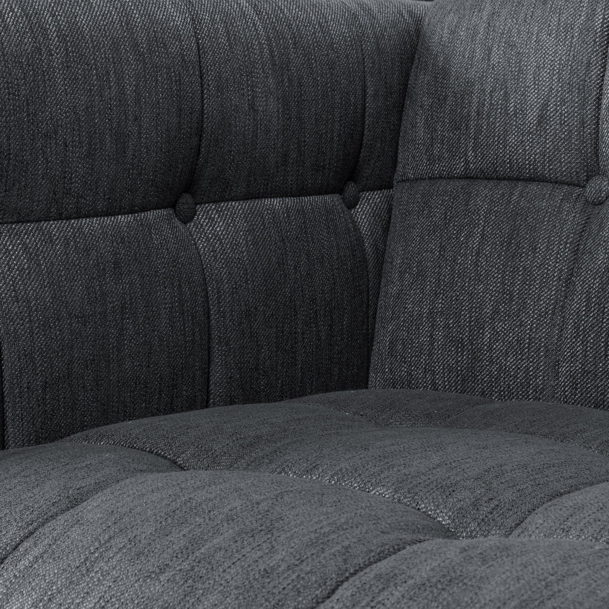 Charcoal and Brown Fabric 5-Seater Living Room Set E620661