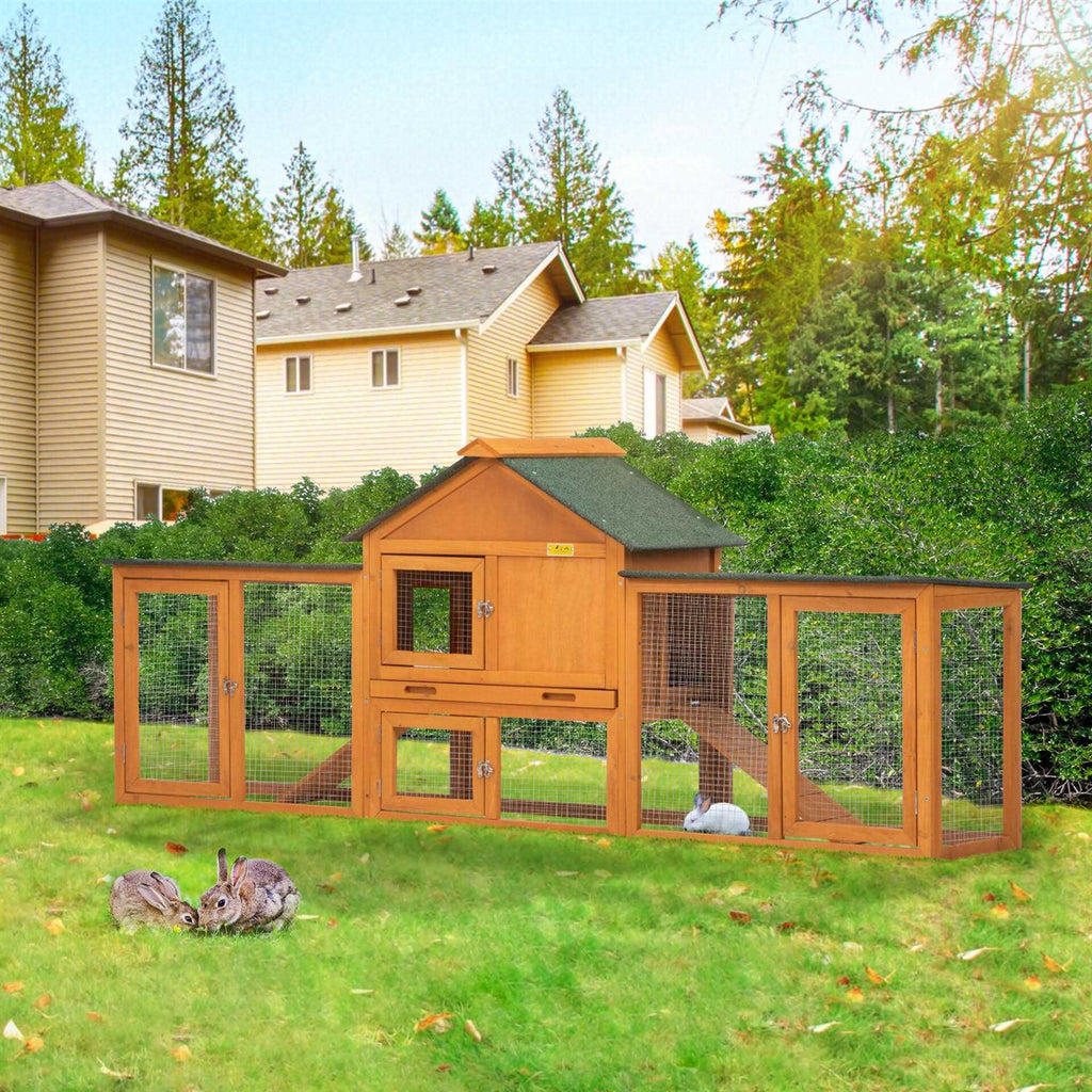 82L Extra-Large Wooden Rabbit Cage With Double Runs I593