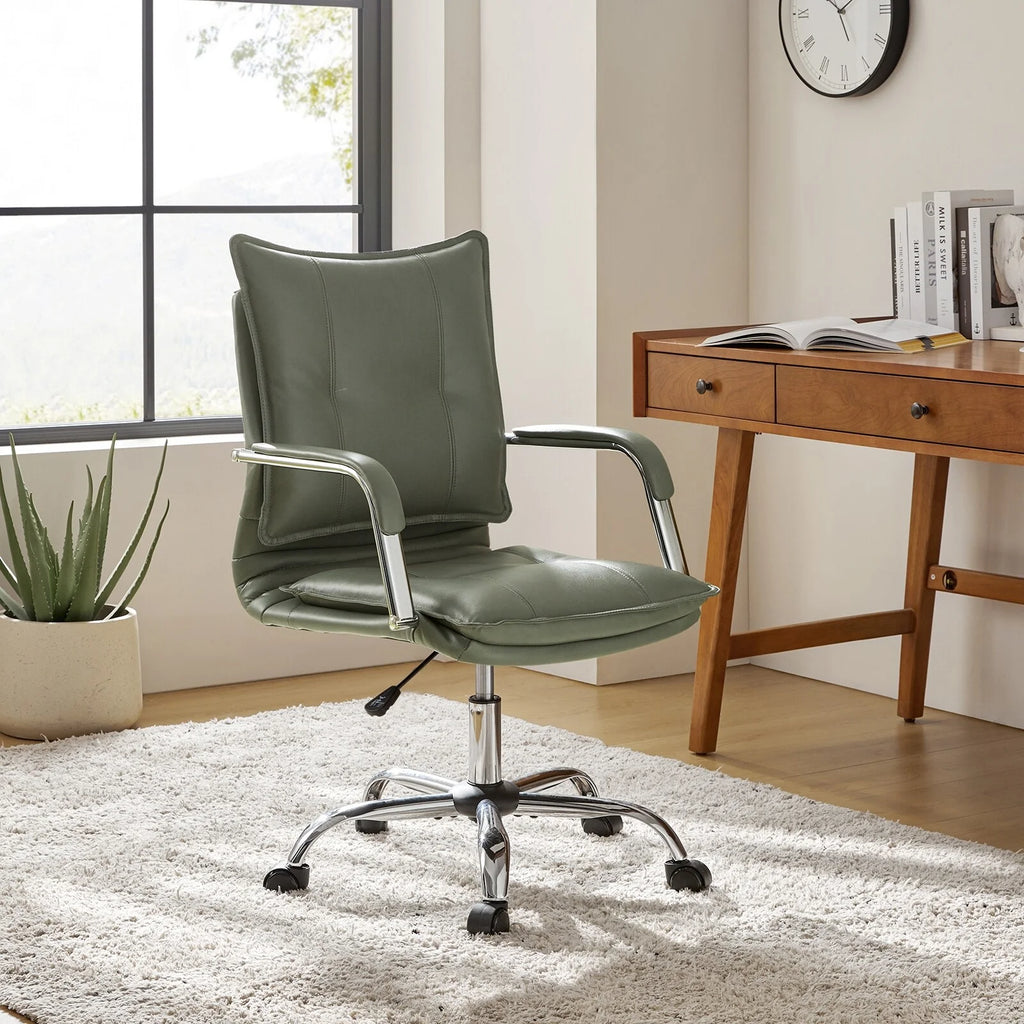Faux Leather Swivel Office Desk Chair O980856