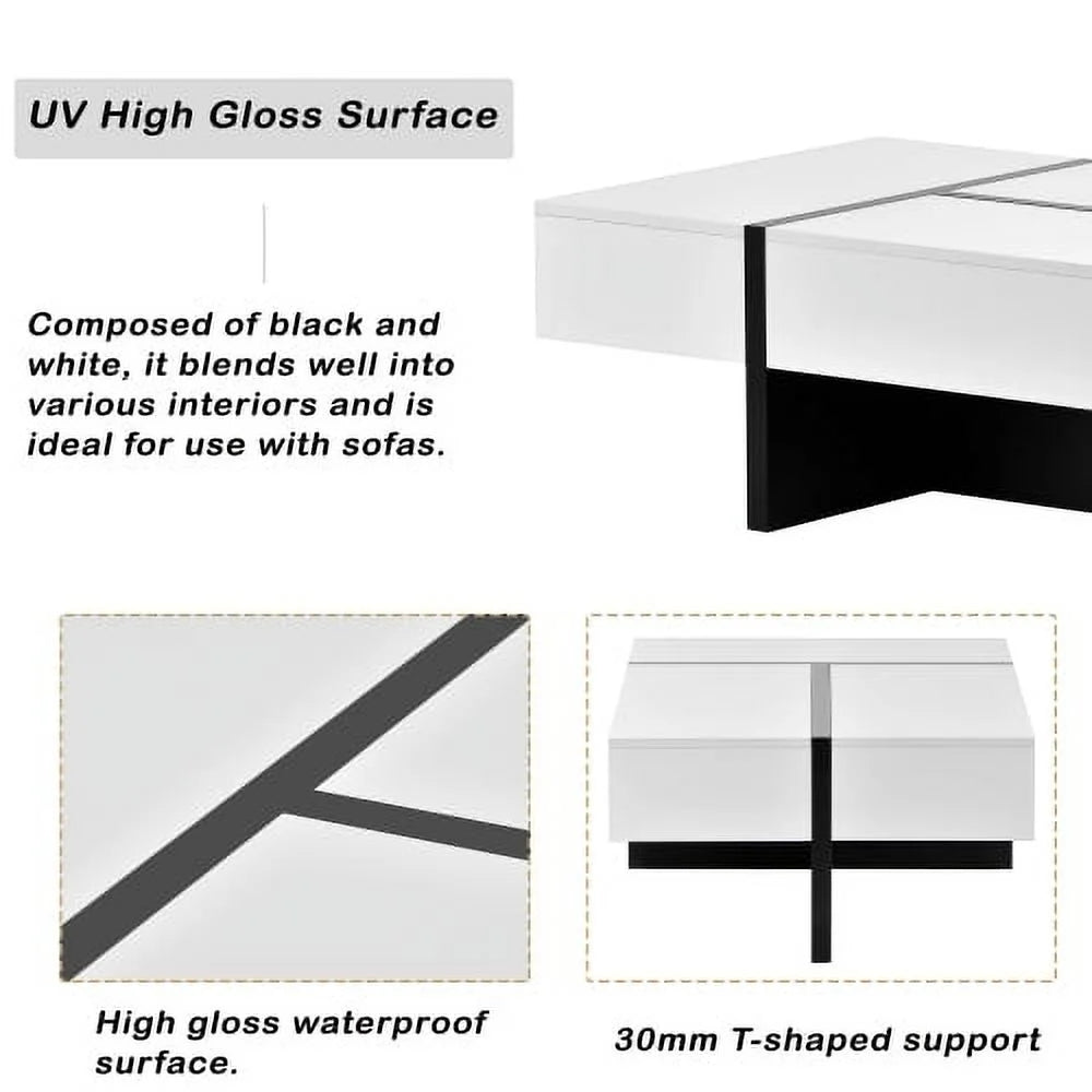 Contemporary High Gloss Cocktail Table Y93695