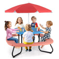 8 Seat Kids Picnic Table with Umbrella and Benches F45221