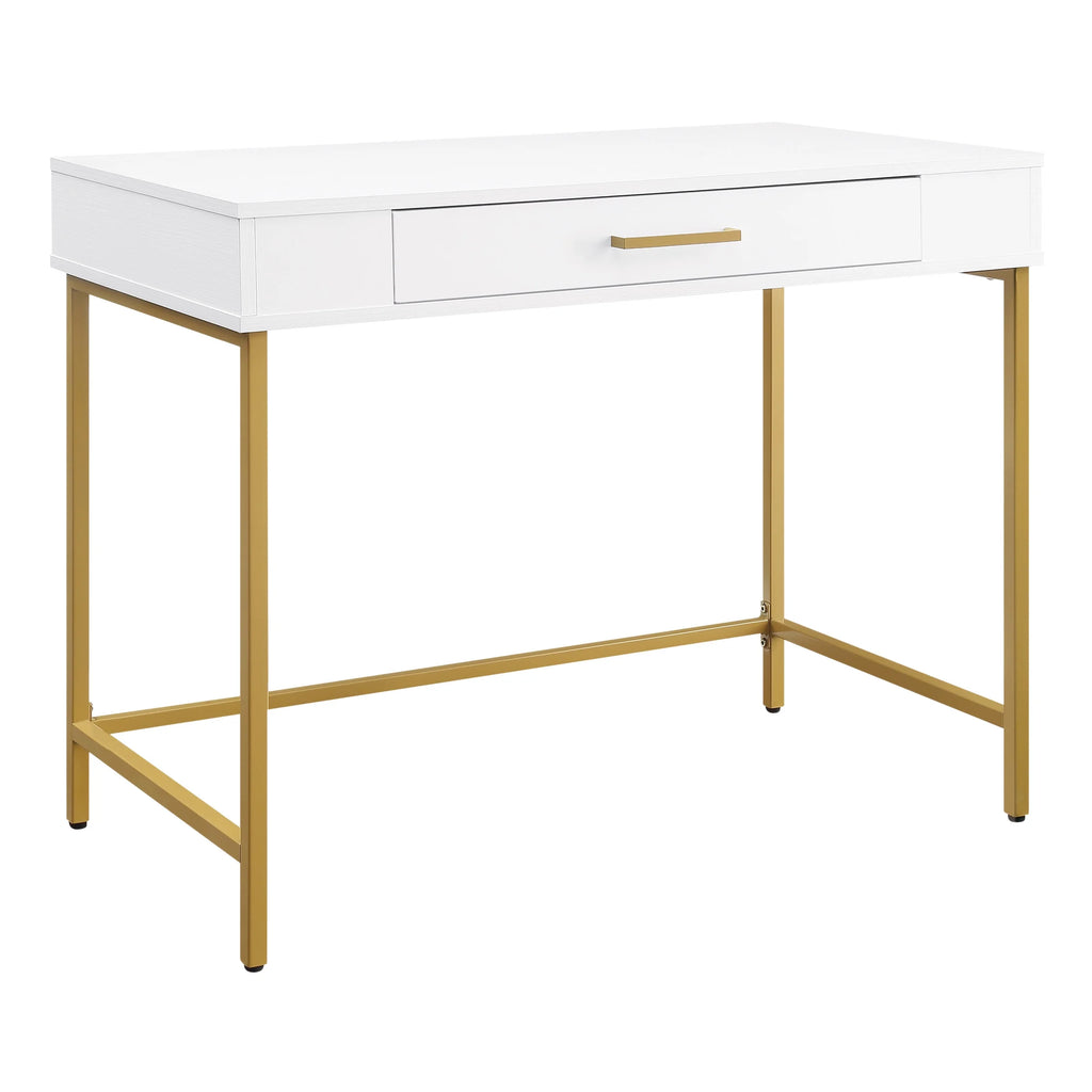 White Engineered Wood Desk with Metal Legs K370397