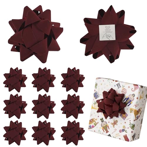 Dark Red Velvet Gift Bow 12 PCs G650