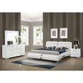 White 4-Piece Faux Leather California King Bedroom Set U25233