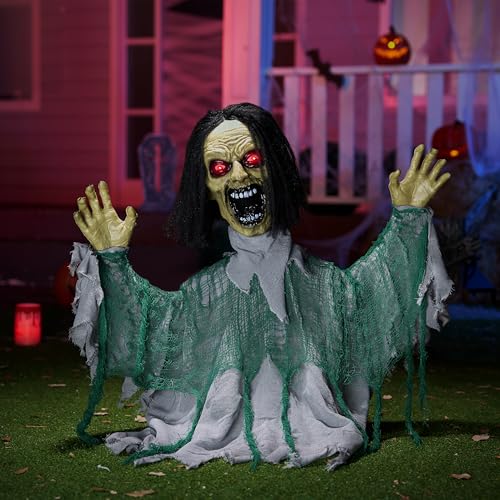 Animated Zombie Groundbreaker Outdoor Decor with Light Up Eyes R290970