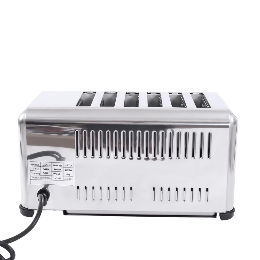6 Slices Pop-Up Electric Stainless Steel Toaster V23142