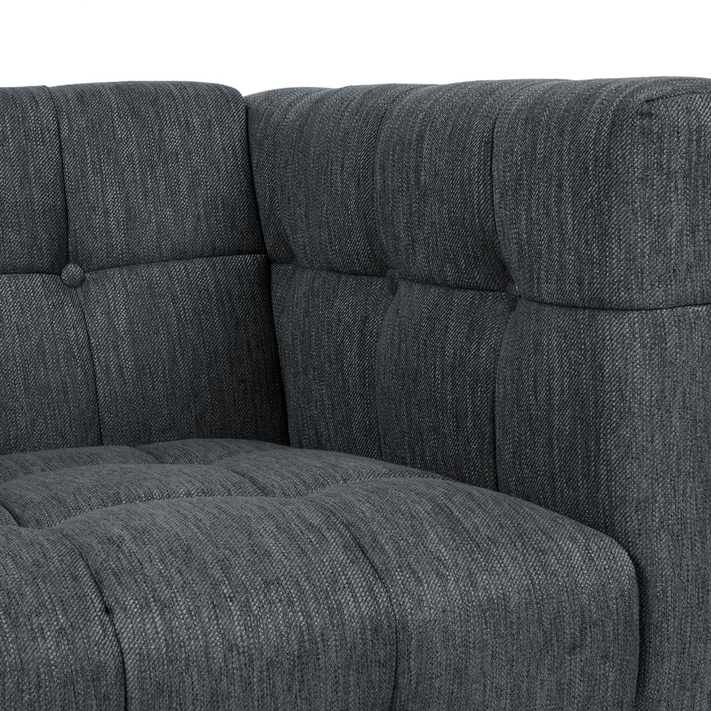 Charcoal and Brown Fabric 5-Seater Living Room Set E620661
