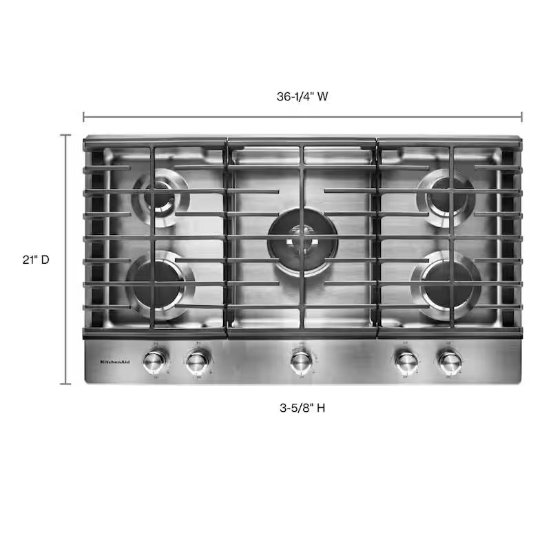 36 in. Stainless Steel Gas Cooktop with 5 Burners X577712