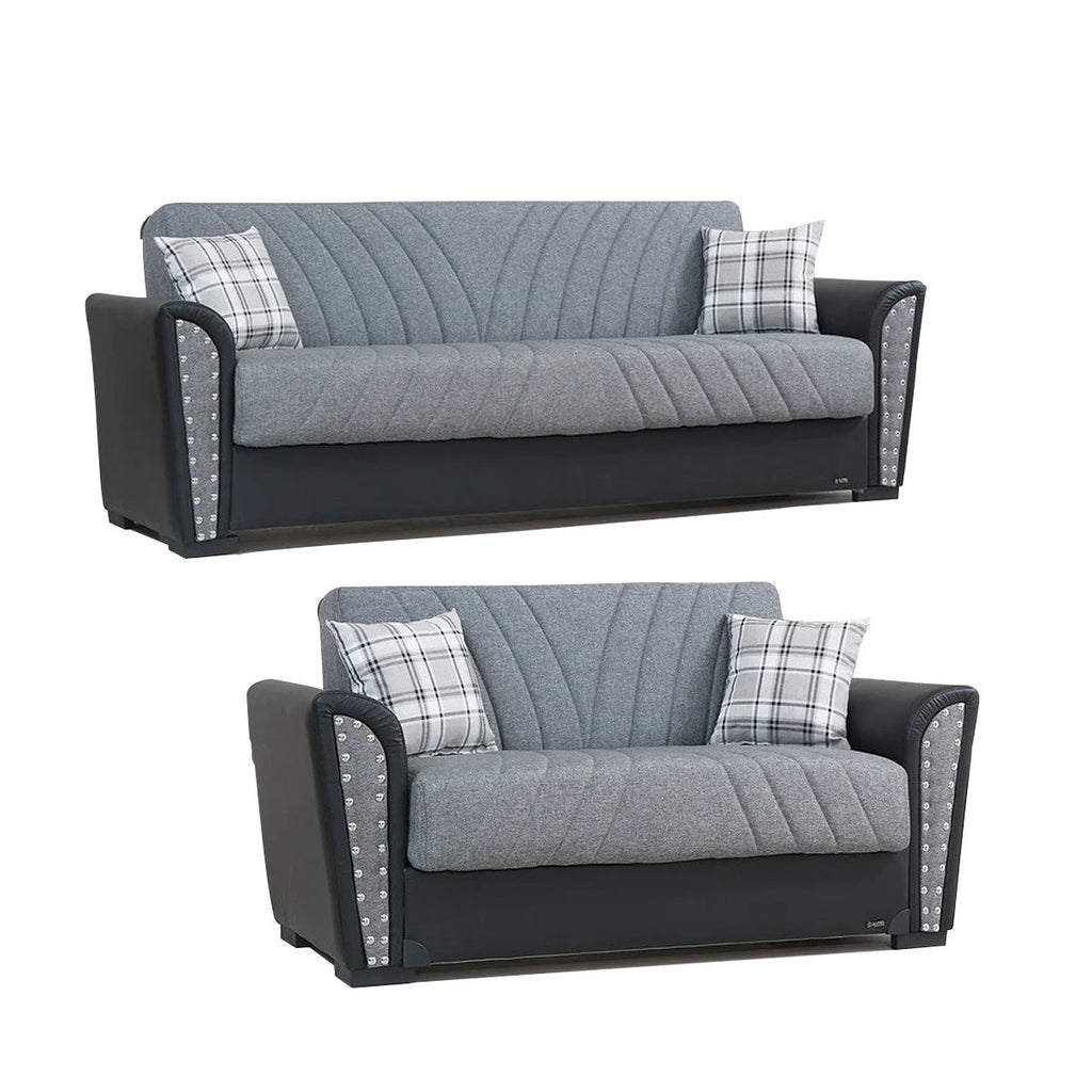 Gray Fabric Loveseat J90110
