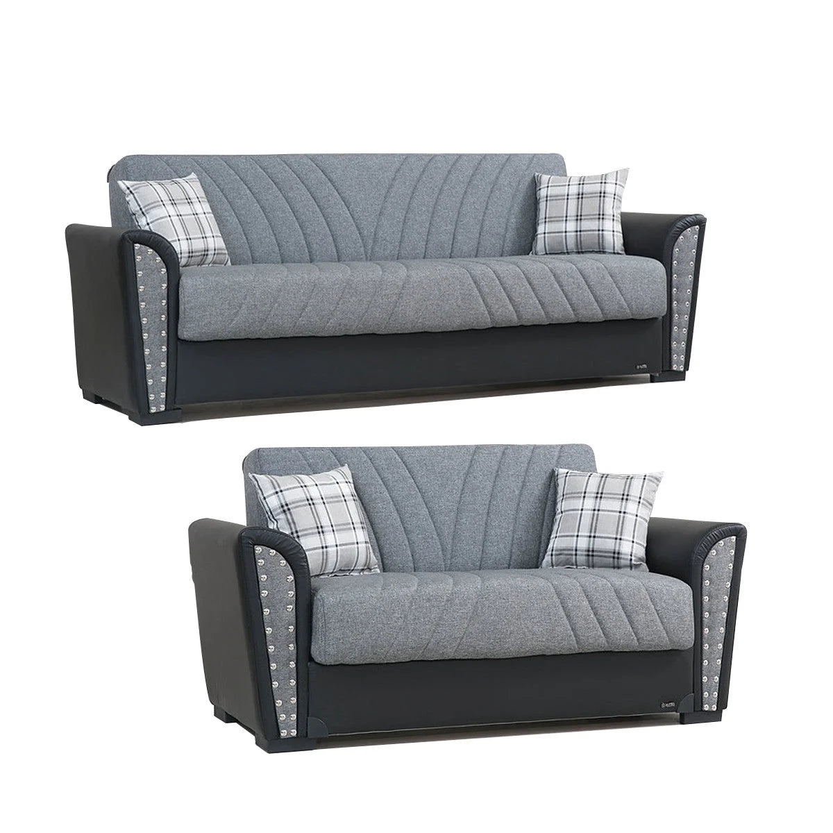 Gray Fabric Loveseat J90110