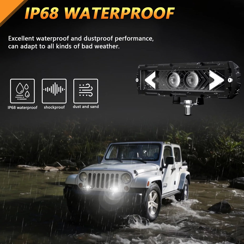 6-inch Waterproof LED Light Bars 2 Pack G250