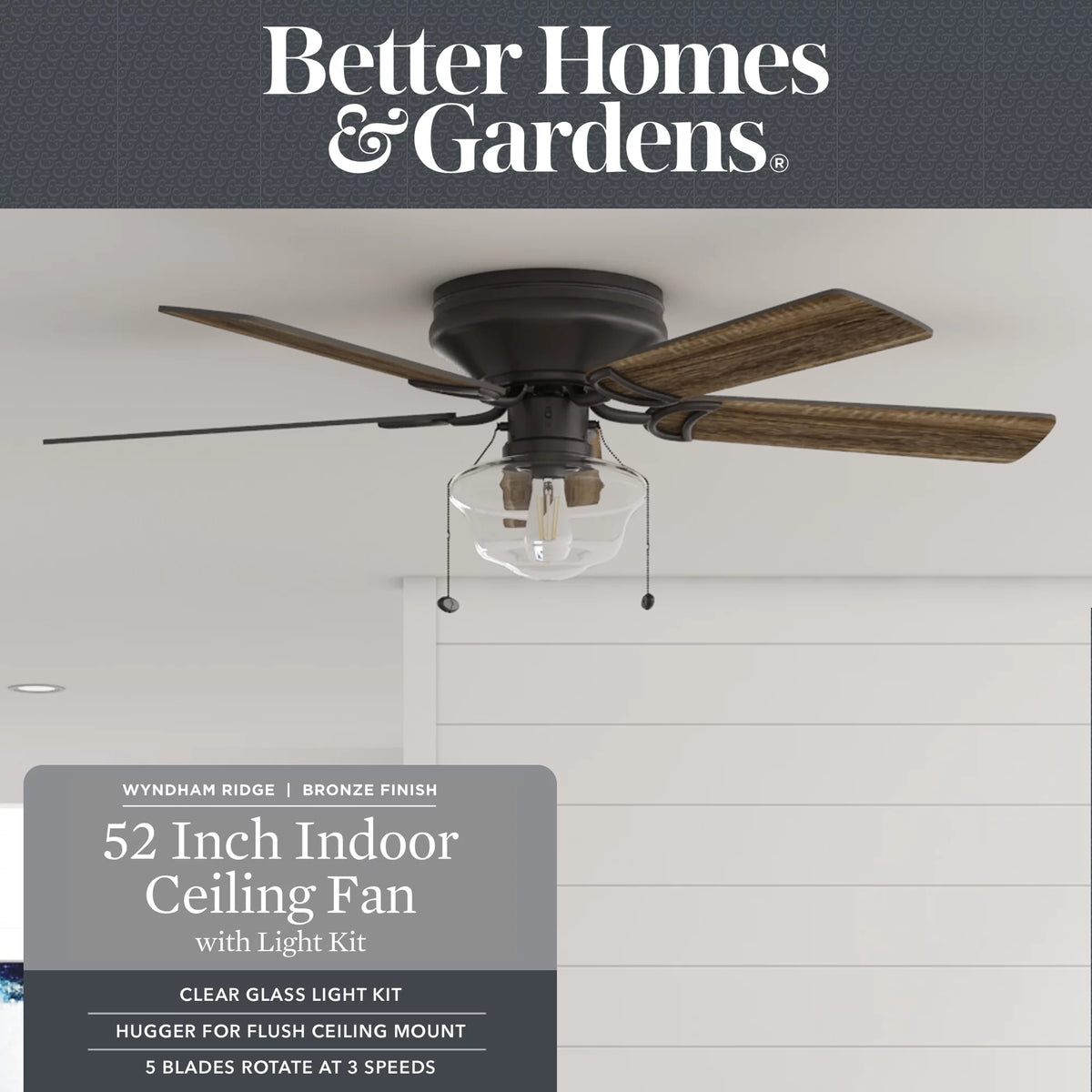 Bronze Indoor Ceiling Fan with Light K440
