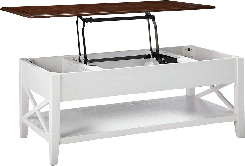 Brown And White Lift Top Coffee Table L370