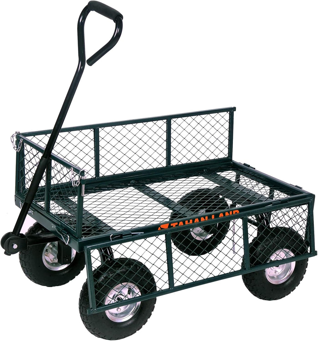 Heavy-Duty Steel Garden Cart with Removable Sides, 550-lbs Capacity A900484