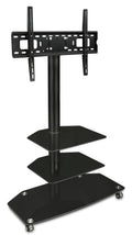 Mobile TV Stand with Rolling Casters & Glass Shelving Z526067