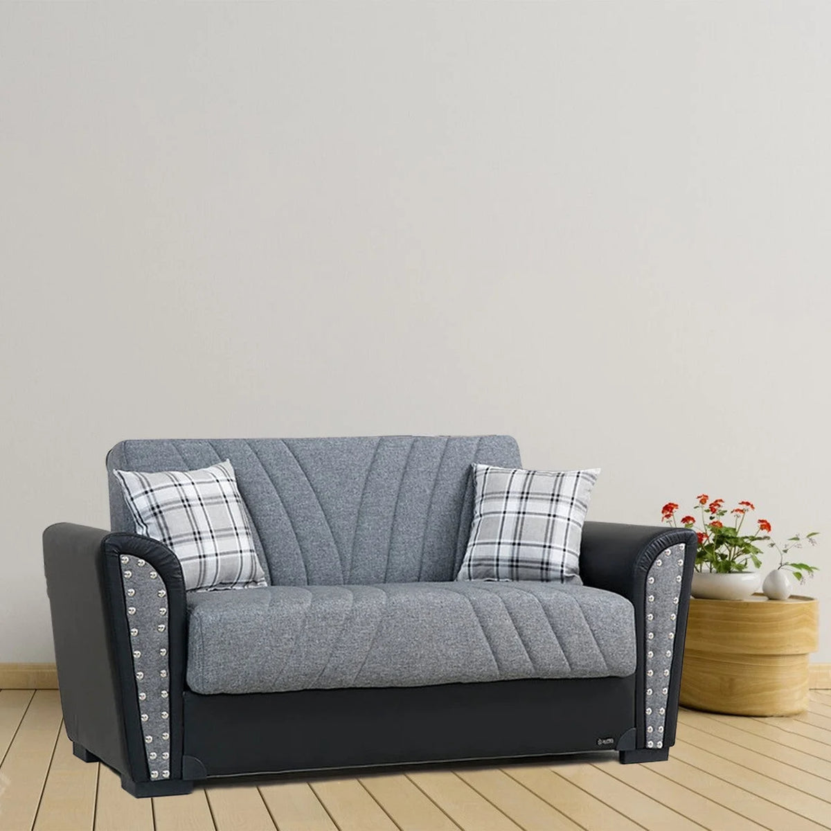 Gray Fabric Loveseat J90110
