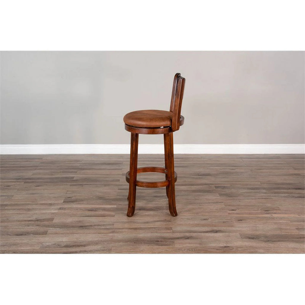 Mahogany Wood Swivel Barstool Z615