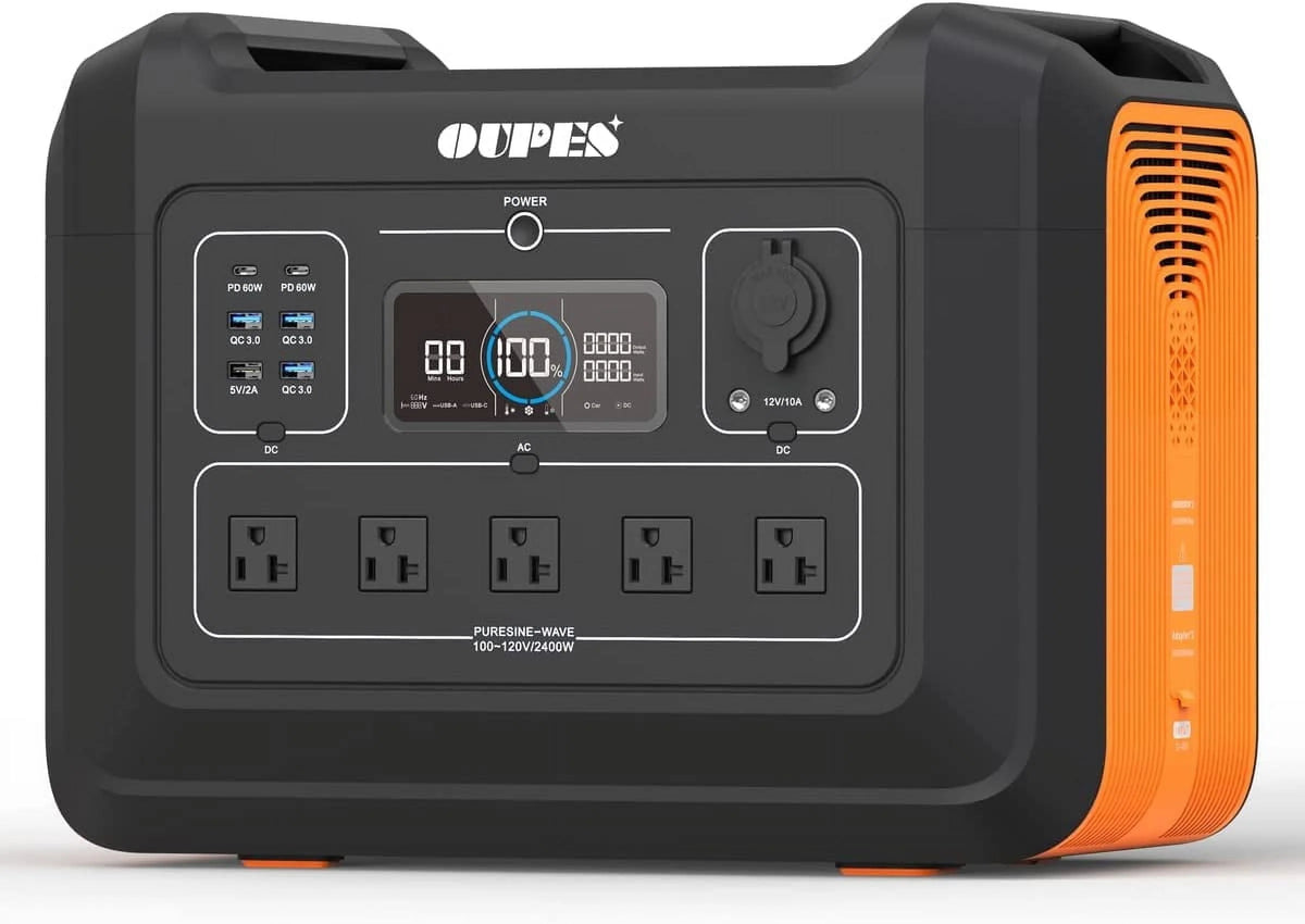 2400W 2232Wh Portable Power Station with 4 240W Solar Panels M523643