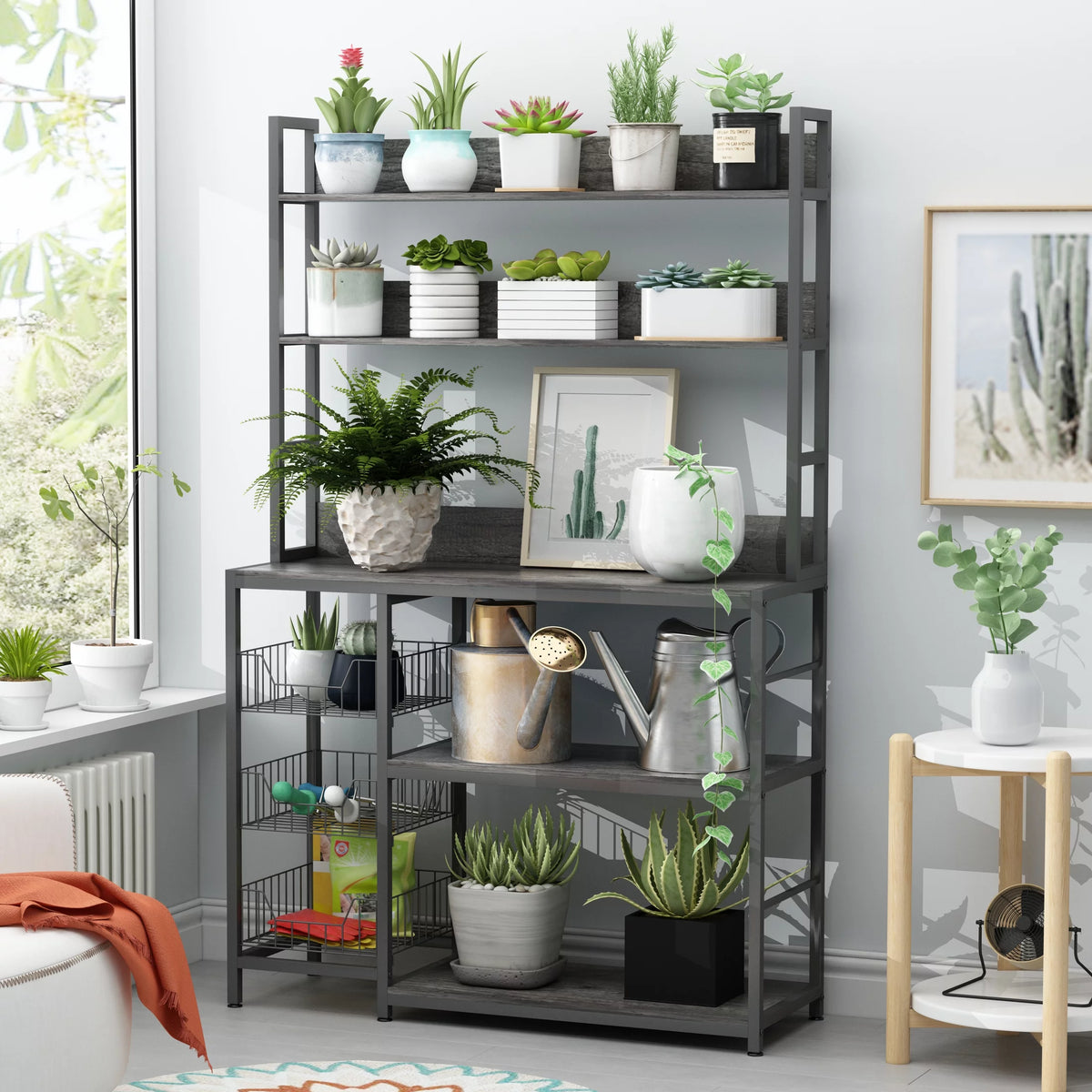 5-Tier Kitchen Bakers Rack with 3 Baskets Z755279