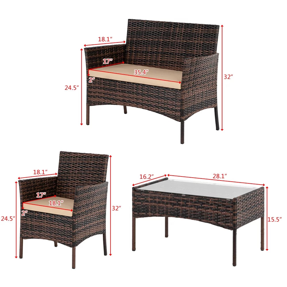 3 Piece Wicker Bistro Set U992