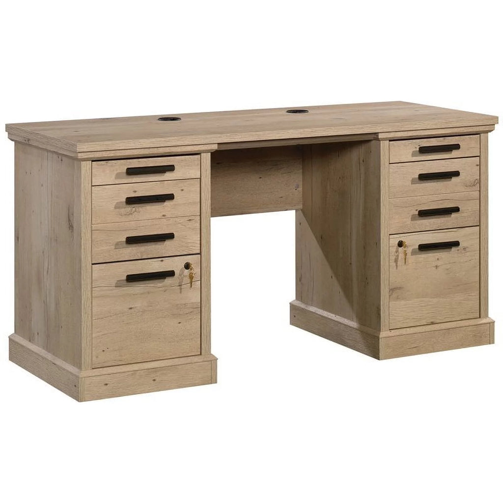60" Engineered Wood Credenza Desk in Prime Oak Y95480