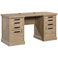 60" Engineered Wood Credenza Desk in Prime Oak Y95480