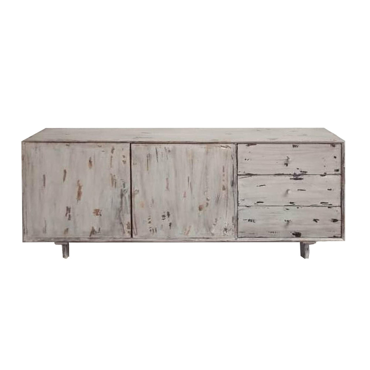 Antique White 2 Door 3 Drawer Mango Wood Accent Cabinet G335300