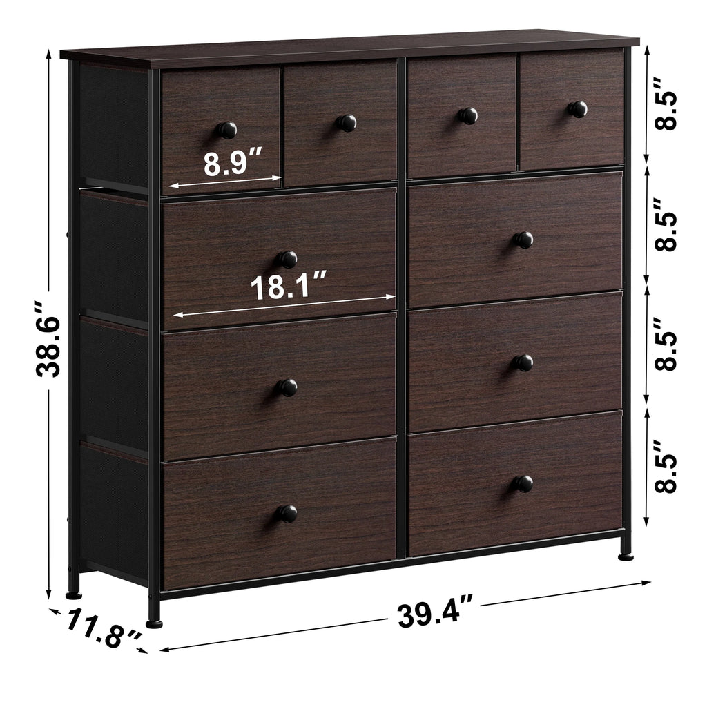 10 Drawer Fabric Dresser O42421