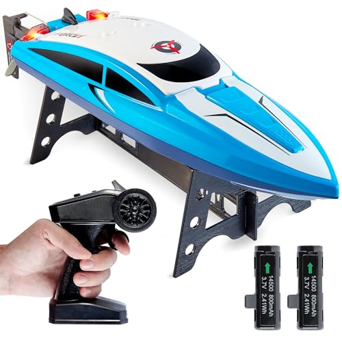 Blue Remote Control RC Boat with 2 Rechargeable Batteries C606103