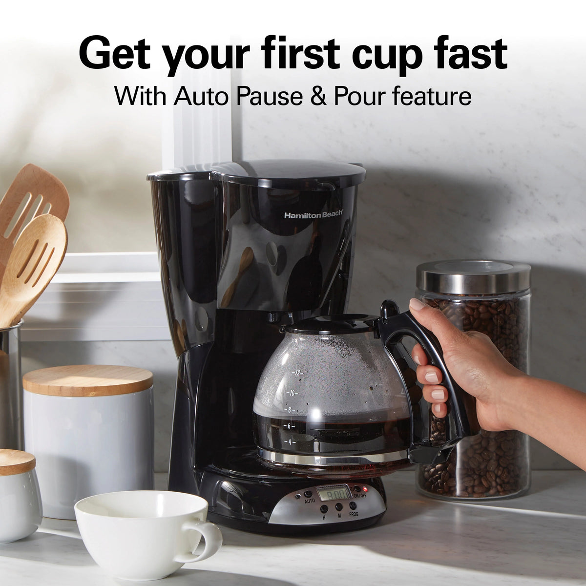12 Cup Programmable Coffee Maker with Glass Carafe J104855