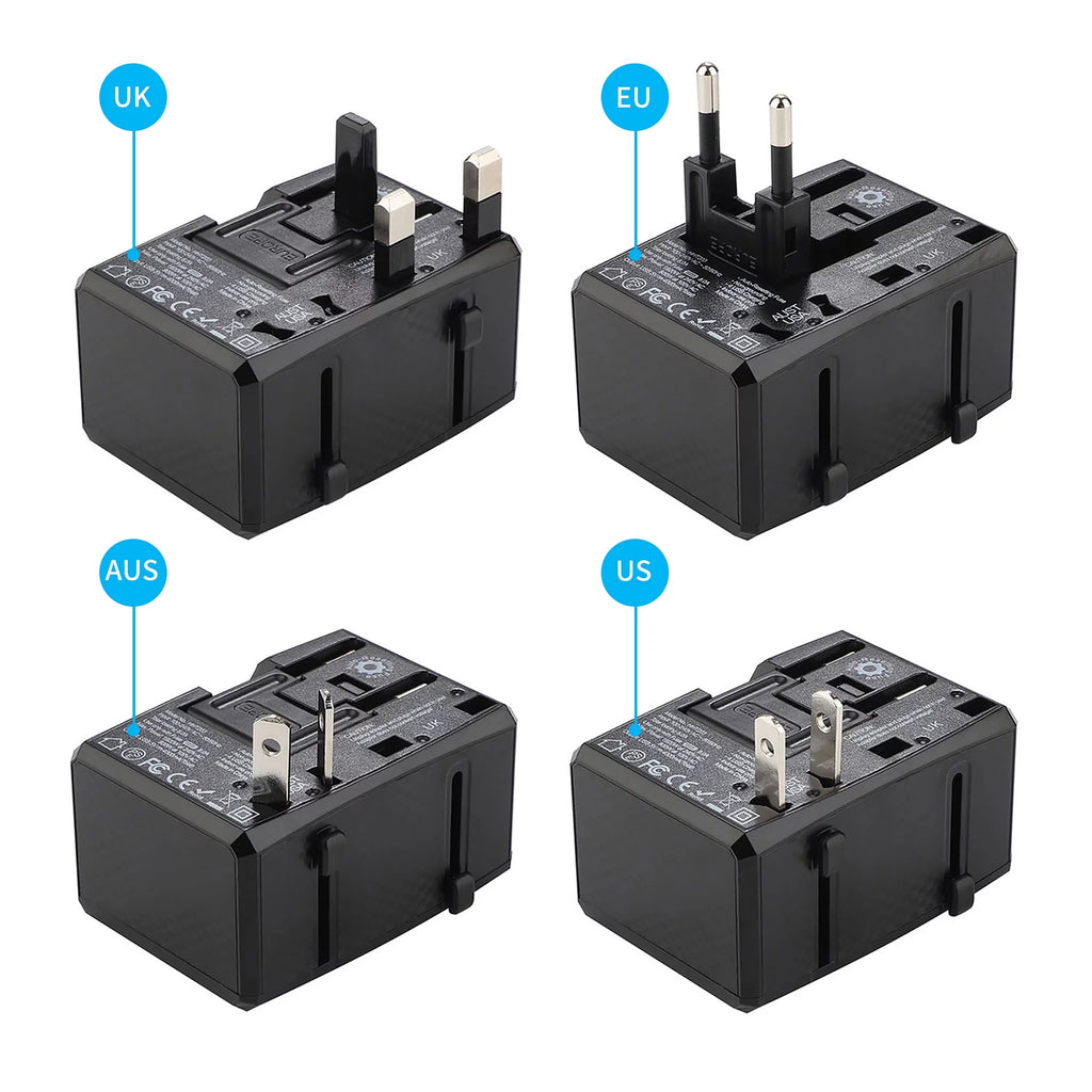 Universal Travel Adapter International Wall Charger AC Plug Adaptor with USB Type-C D546563