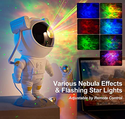 Star Projector Galaxy Night Light Astronaut LED Lamp with Timer and Remote White M623
