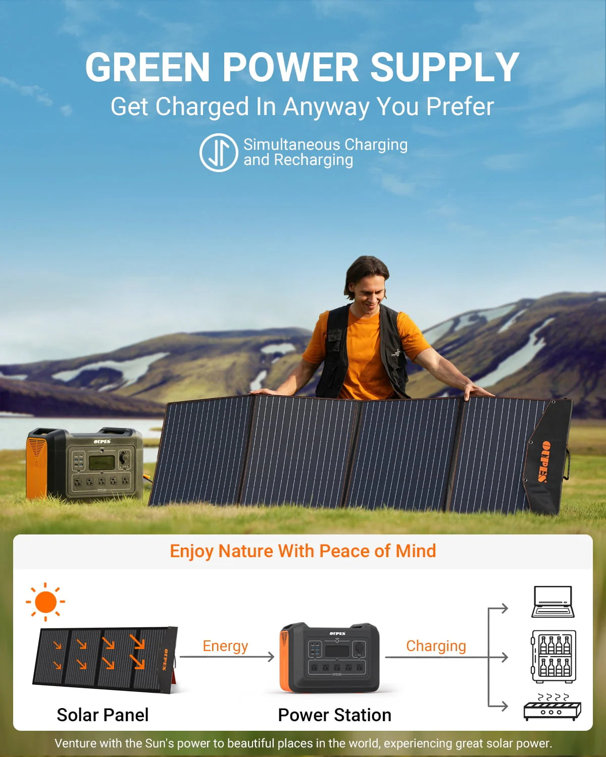 2400W 2232Wh Portable Power Station with 4 240W Solar Panels M523643