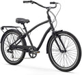 Steel Men's Hybrid Bike with Rear Rack, 26 Inches, 7-Speed, Matte Black O565