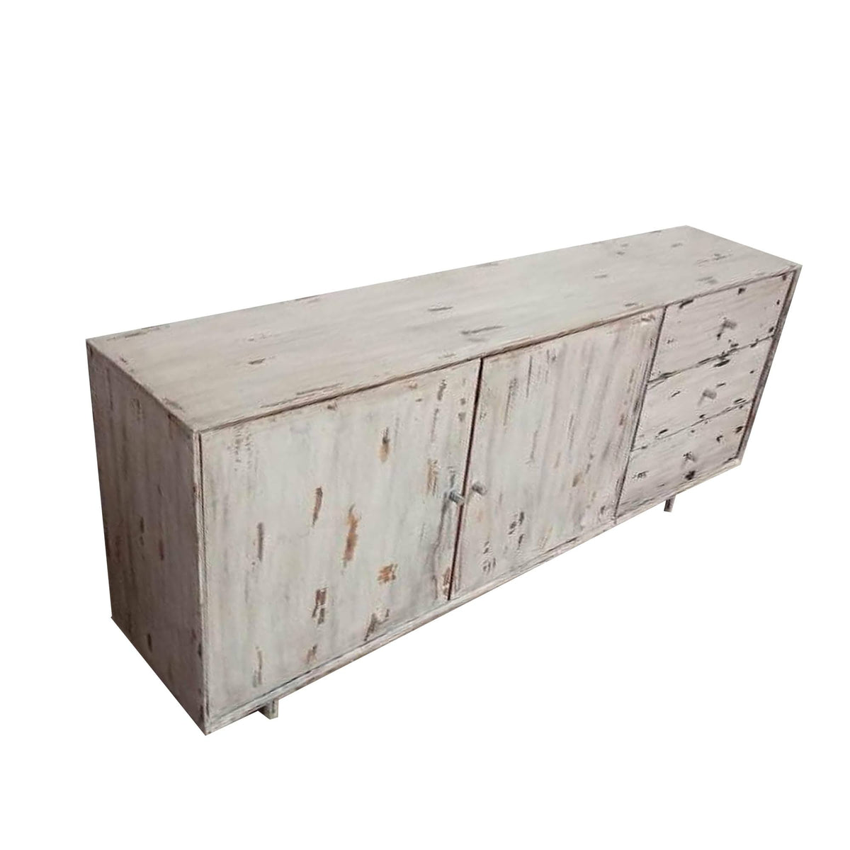 Antique White 2 Door 3 Drawer Mango Wood Accent Cabinet G335300
