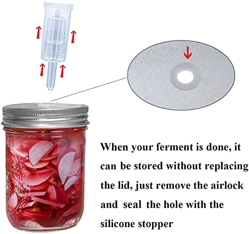 6 Set Stainless Steel Fermentation Lids for Wide Mouth Jars V28319