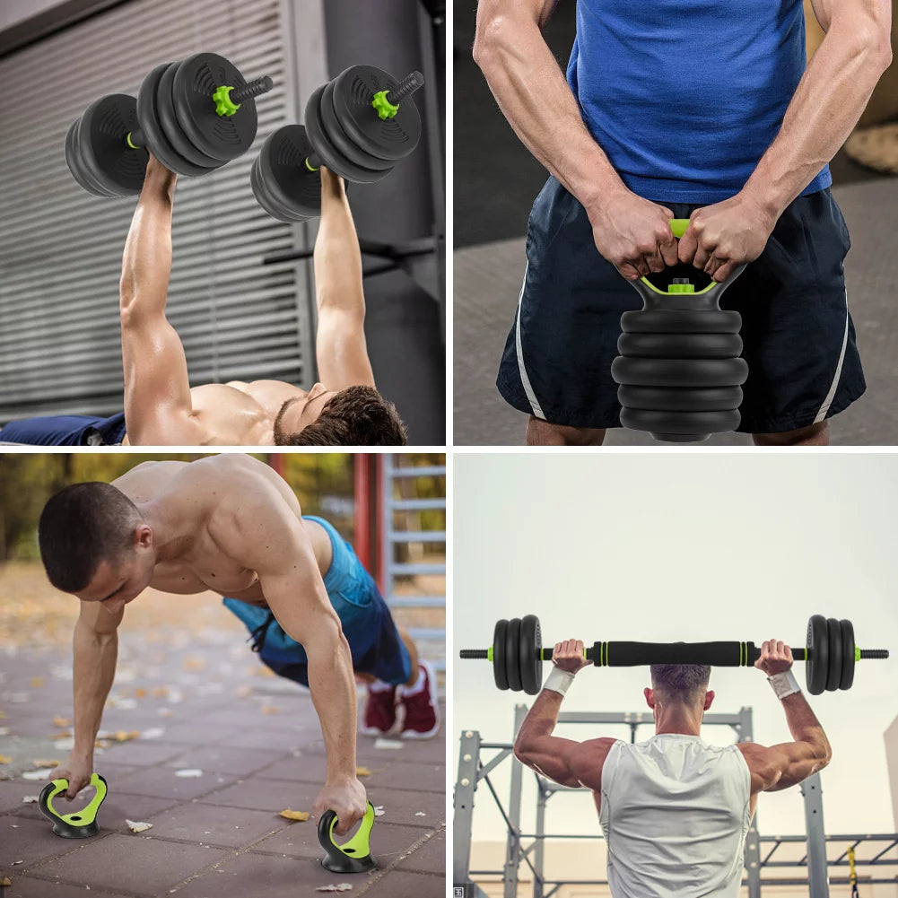 Adjustable Dumbbells Set 4 in 1 Non-slip Handles F456