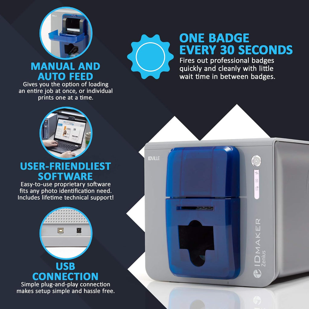 1 Sided Card Printer Machine & Supply Kit C599919