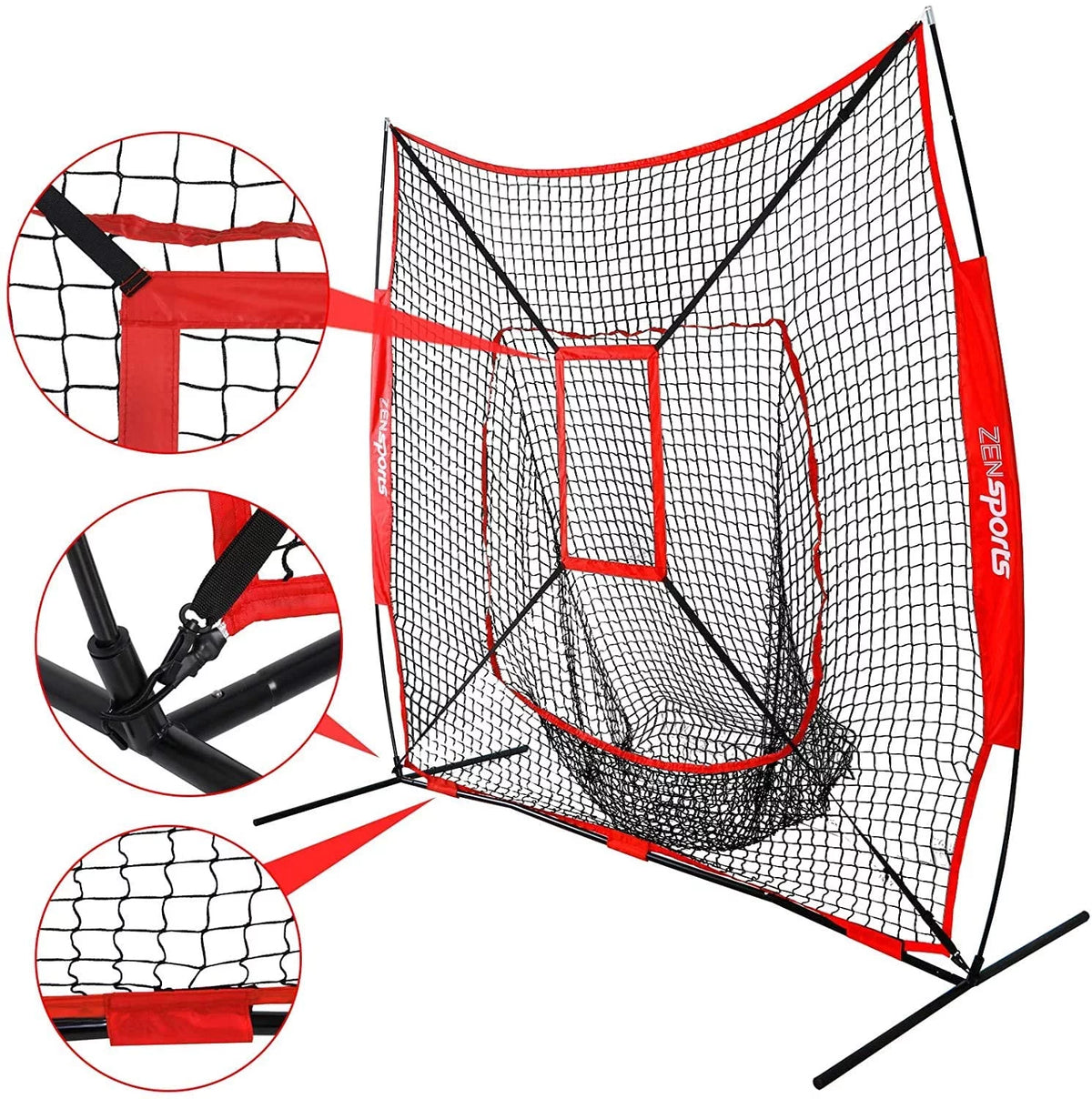 Baseball Softball Practice Net with Batting Tee and Carrying Bag D218