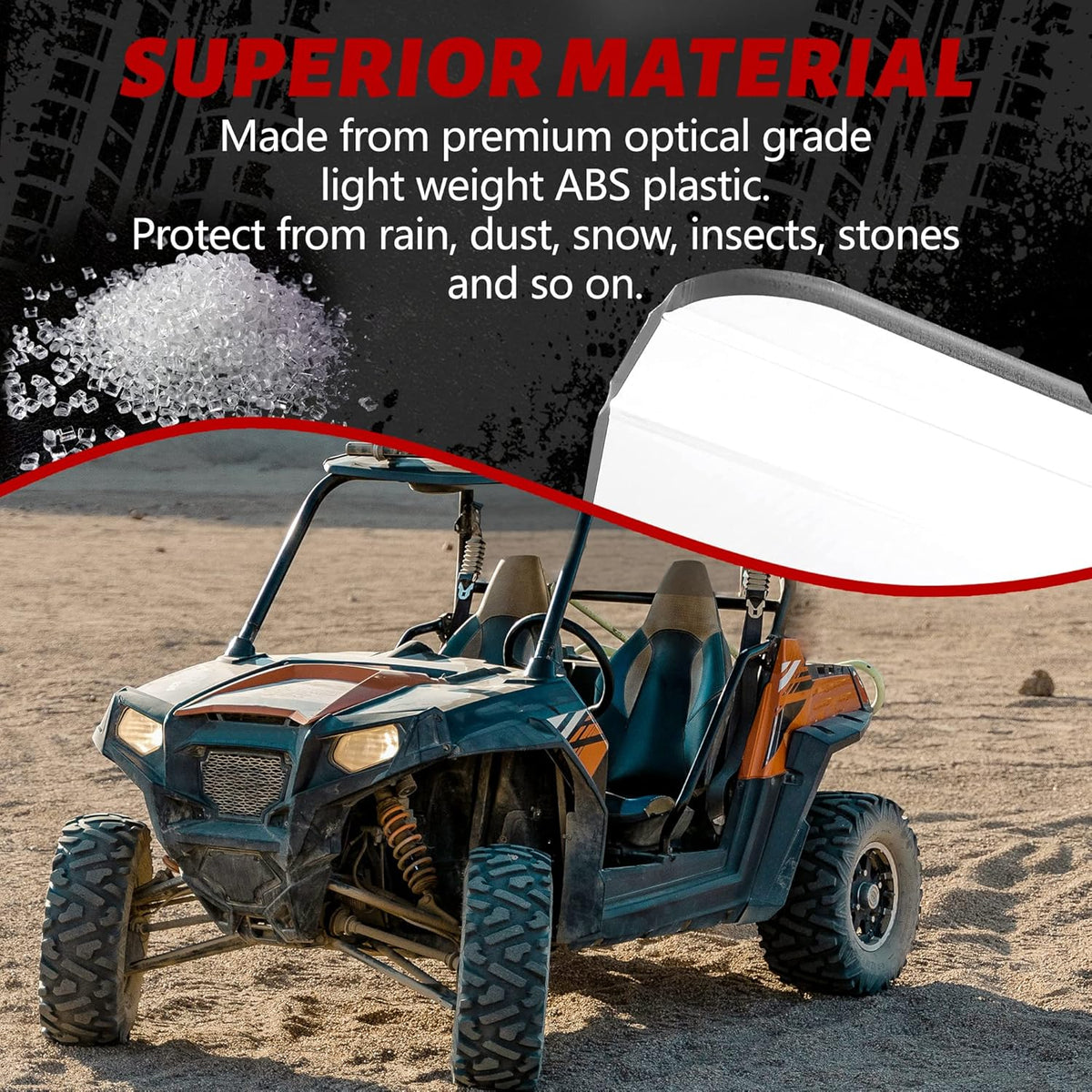 Fold Down 2-in-1 Flip Windshield D6241