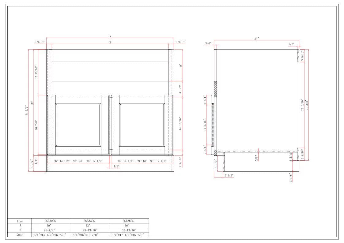 30" Wide Double Door Base Cabinet R2234