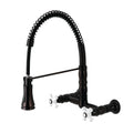 Wall Mount Pull-Down Sprayer Kitchen Faucet Oil Rubbed Bronze X902